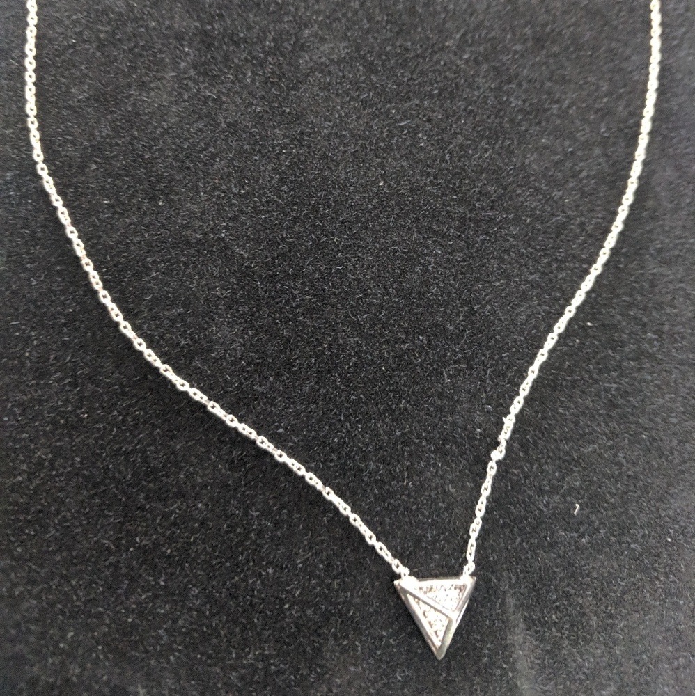 Silver pyramid necklace small delicate